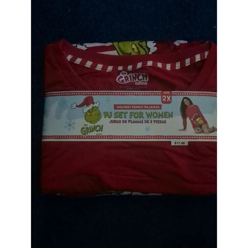Brand New Dr. Seuss. The Grinch Women's 2-piece Christmas Pajama Set- Size 2X